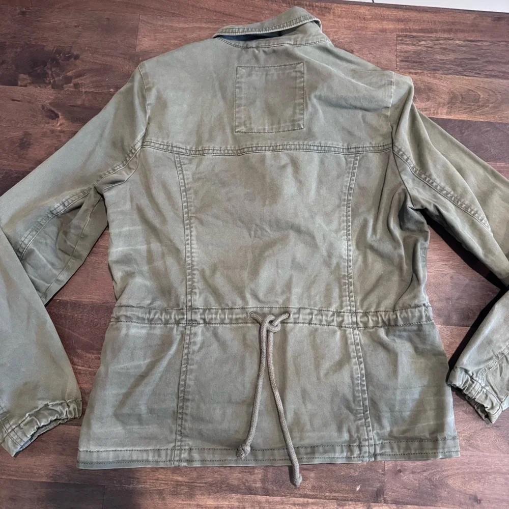 Hollister Women's Utility Jacket in Olive, Size‎ Medium Y2K